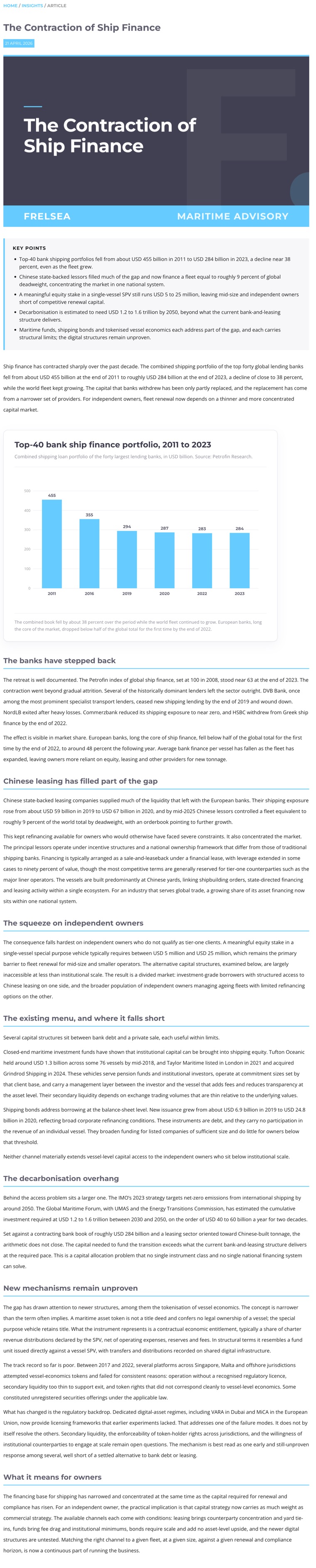 Maritime blog article written and designed by Clathra