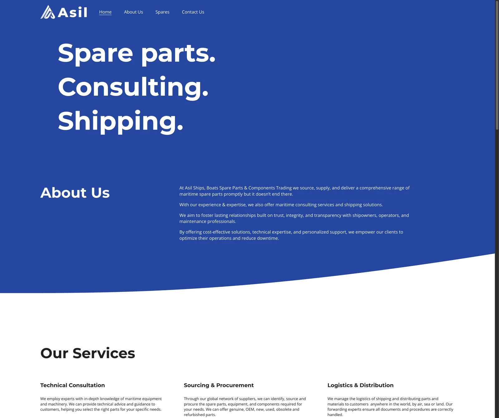 Website before the revamp
